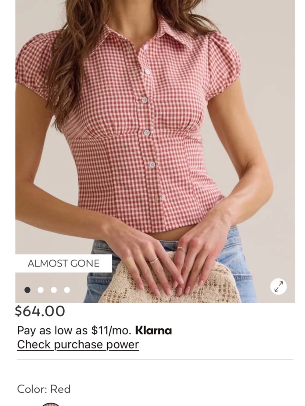 LOOKING for Altar'd State Red Gingham top. Please share! It’s my dream top:)